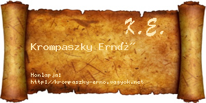 Krompaszky Ernő névjegykártya