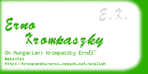 erno krompaszky business card